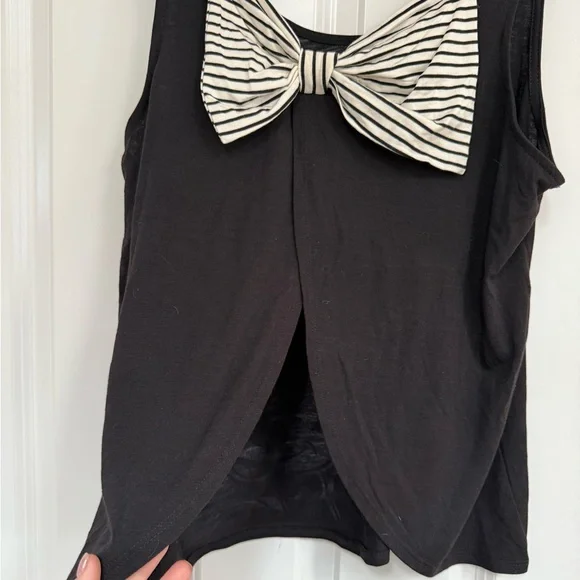 Disney Parks Black Minnie Mouse Tank with Bow & Open Back Detail - Picture 4 of 5